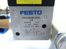 Load image into Gallery viewer, Festo CPE14-M1BH-3GLS-1/8 + Festo MSZE-3-24 DC Solenoid Valve Assembly - READ - Advance Operations