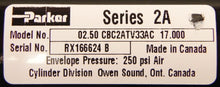 Load image into Gallery viewer, Parker Pneumatic Cylinder 2.5" DIA X 17" CBC2ATV33AC - Advance Operations