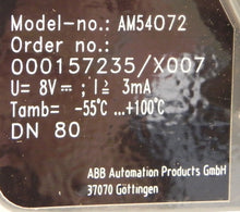 Load image into Gallery viewer, ABB Armored Variable Area Flowmeter AM54072 DN 80 3&quot; - Advance Operations

