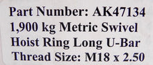 Load image into Gallery viewer, Actek Metric Swivel Hoist Ring Long U-Bar AK47134 - Advance Operations