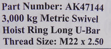 Load image into Gallery viewer, Actek Metric Swivel Hoist Ring Long U-Bar AK47144 - Advance Operations