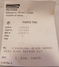 Load image into Gallery viewer, Dresser/Masoneilan Seat Ring Repair Kit 770328-639-888 - Advance Operations