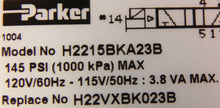 Load image into Gallery viewer, Parker Pneumatic Solenoid Valve H2215BKA23B 145Psi - Advance Operations