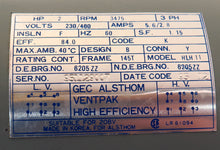 Load image into Gallery viewer, Gec Alsthom High Efficiency Electric Motor HLH11 2 HP 230/460V 3PH 3475 RPM - Advance Operations
