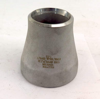 S.P.I. Stainless Steel WP304/304LW SCH40S Butt Weld Reducer 3