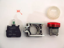 Load image into Gallery viewer, Schneider BV-B5 24V Red LED Lamp Lot of 5 - Advance Operations