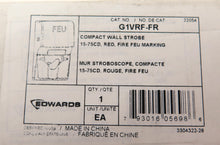 Load image into Gallery viewer, Edwards G1VRF-FR Compact Wall Strobe 15-75CD RED FIRE/FEU ( French) Marking - Advance Operations
