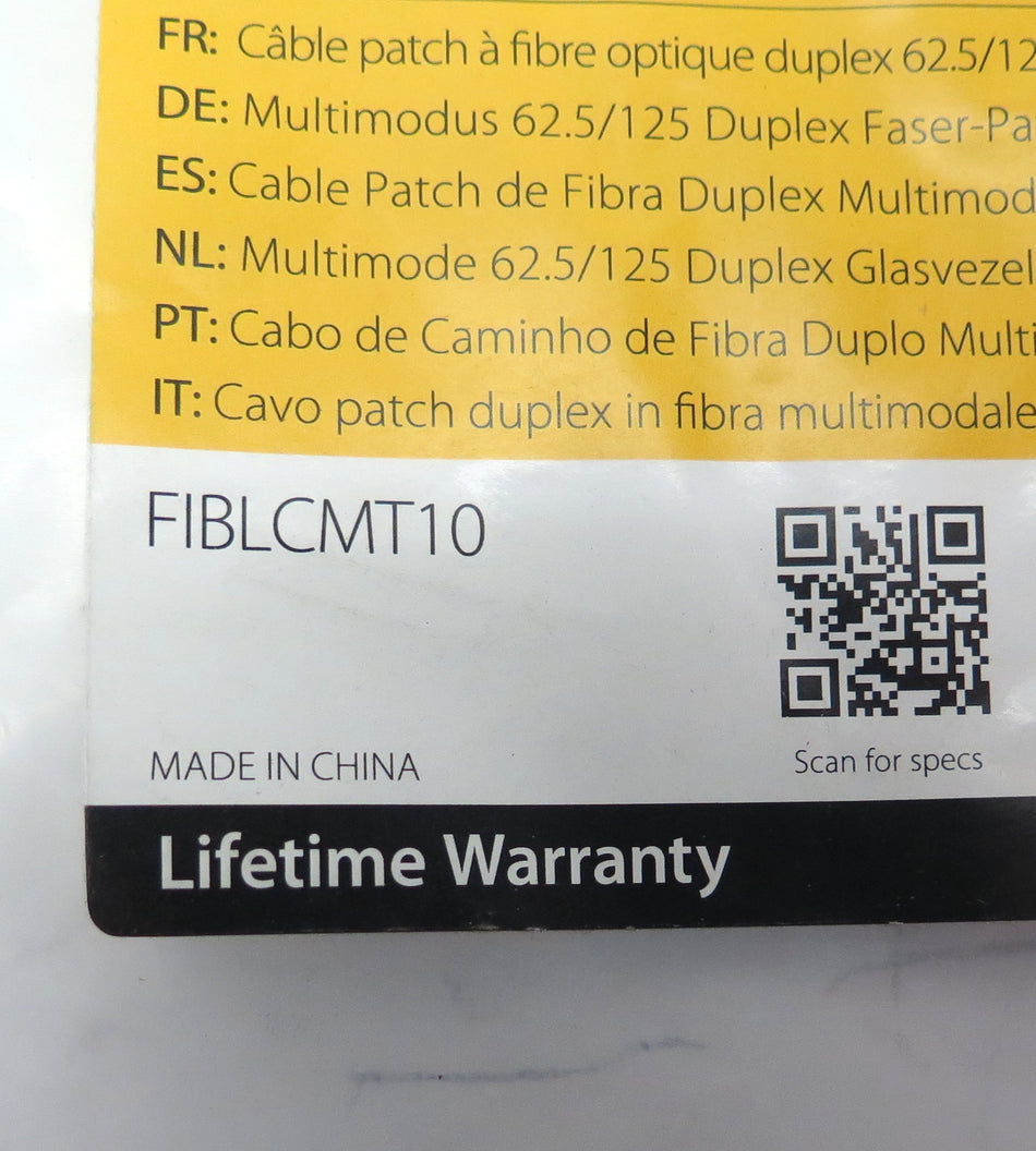 Startech Fiber Patch Cable FIBLCMT10 - Advance Operations