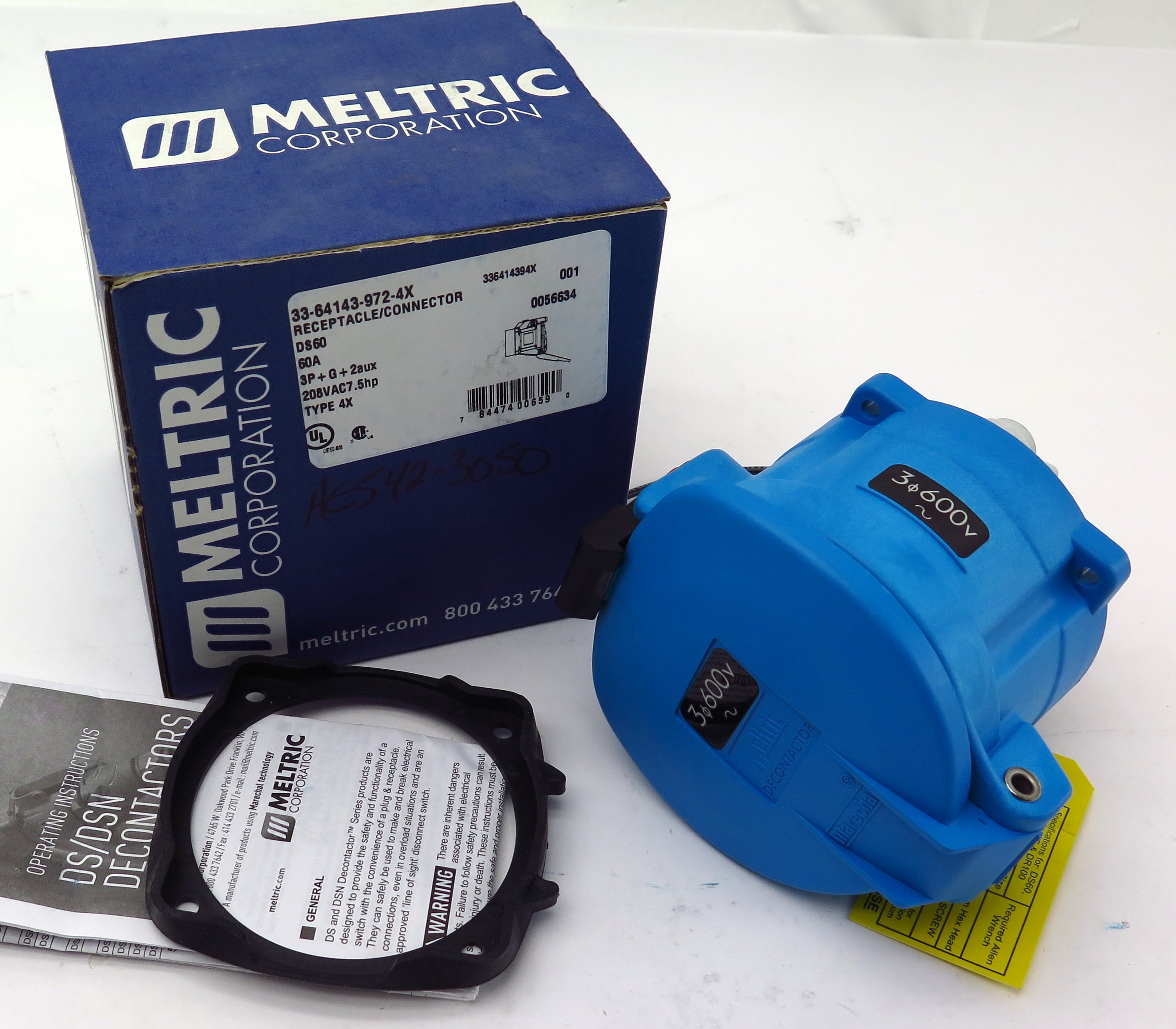 Meltric Receptacle Connector 33-64143-972-4X 60A 600VAC DS60 - Advance Operations