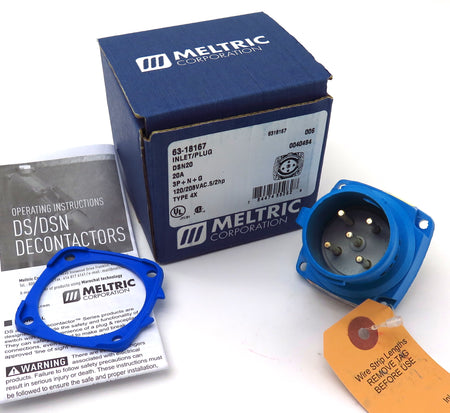 Meltric Inlet Plug 63-18167 120/208VAC 20A DSN20 - Advance Operations