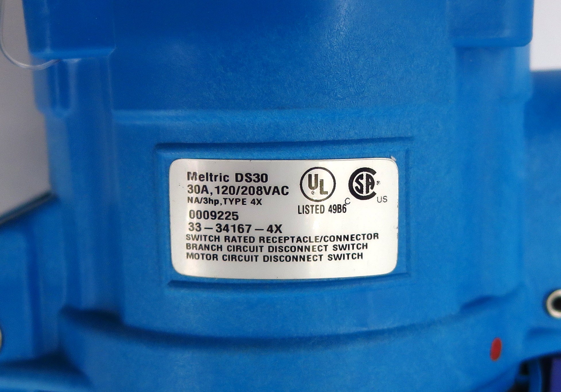 Meltric Receptacle Decontactor 33-34167-4X 120/208VAC 30A DS30 - Advance Operations