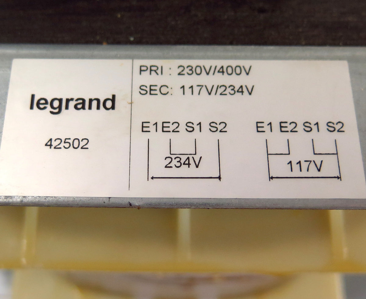 Legrand Electrical Isolating Transformer 42502 Primary 230V/400V Sec 117V/234V - Advance Operations