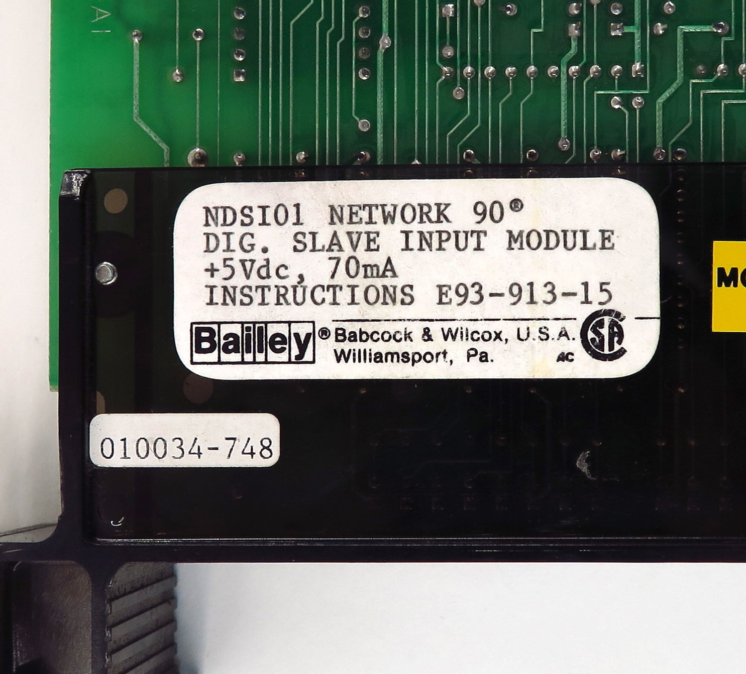 Bailey Network 90 Digital Slave Input Module NDSI01 - Advance Operations