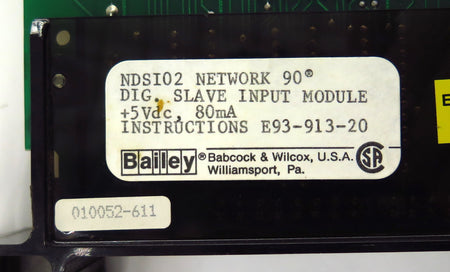 Bailey Network 90 Digital Slave Input Module NDSI02 - Advance Operations