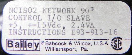 Bailey Network 90 Control I/O Slave Module NCIS02 - Advance Operations