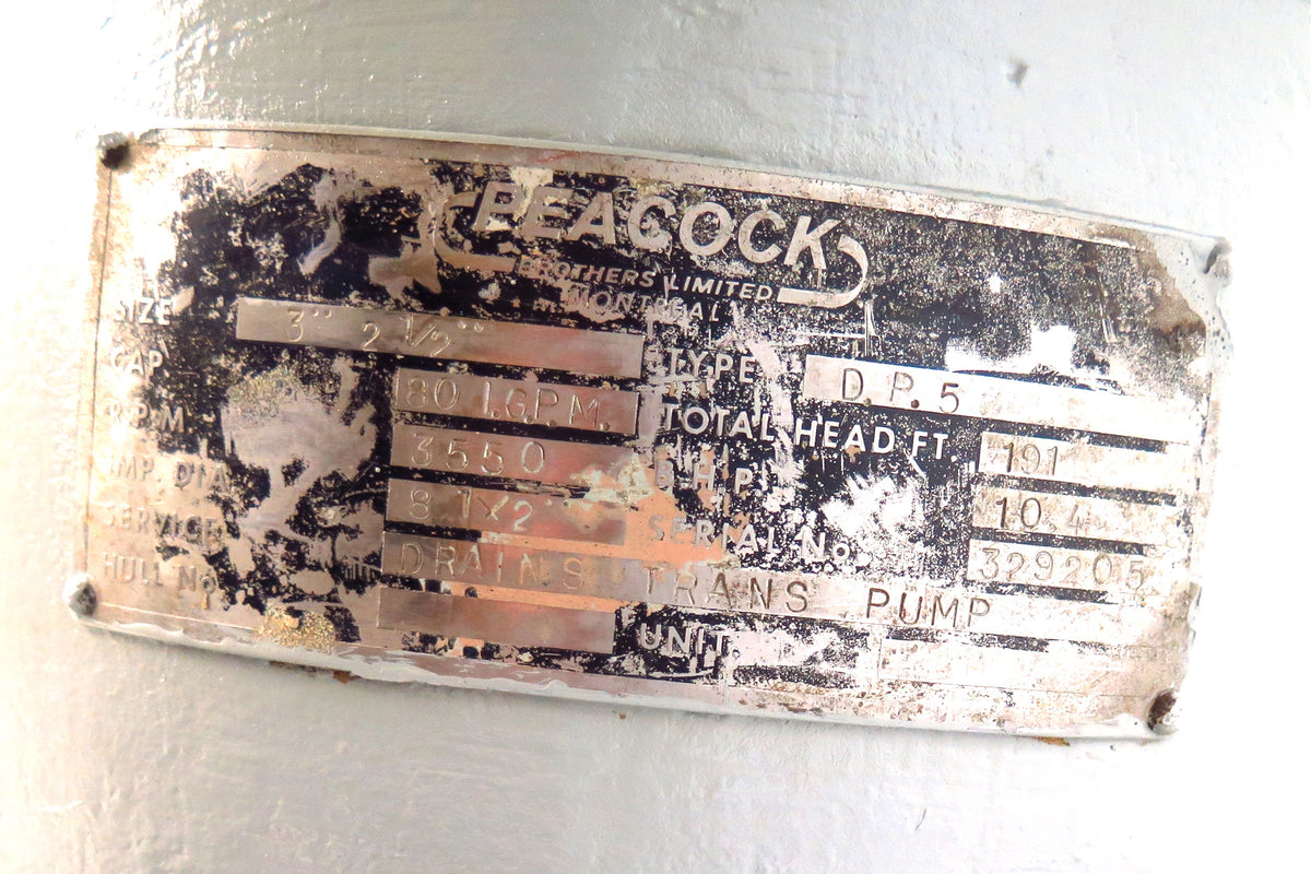 GE Peacock Industrial Feed Drain Transfer Pump 15 HP 440V 80 GPM - Advance Operations