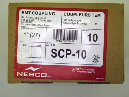 Nesco EMT Electrical Steel Coupling 1" SPC-10 (Lot of 24) - Advance Operations