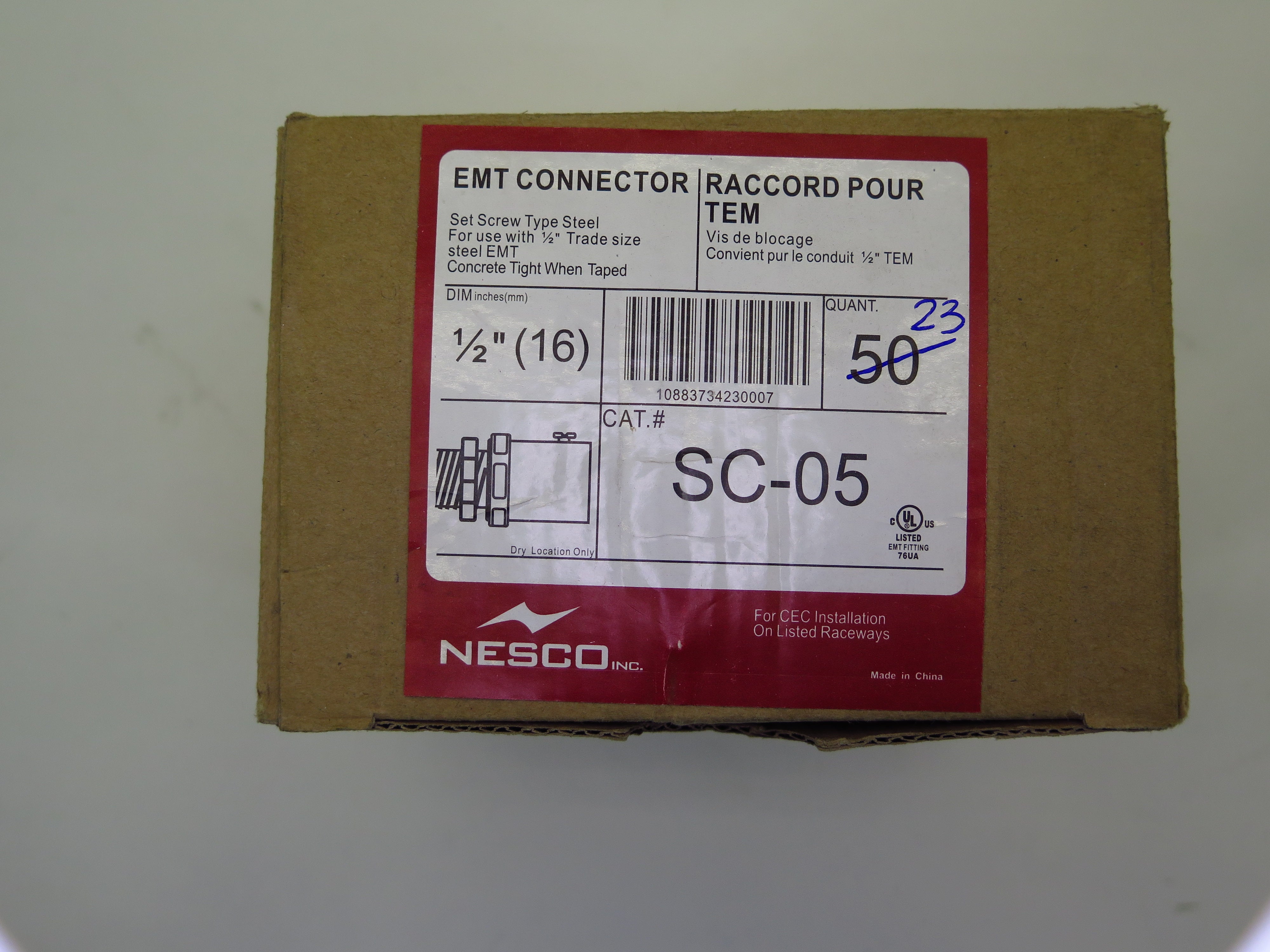 Nesco EMT Electrical Steel Connector 1/2" SC-05 (Lot of 23) - Advance Operations