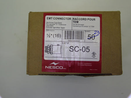 Nesco EMT Electrical Steel Connector 1/2" SC-05 (Lot of 23) - Advance Operations