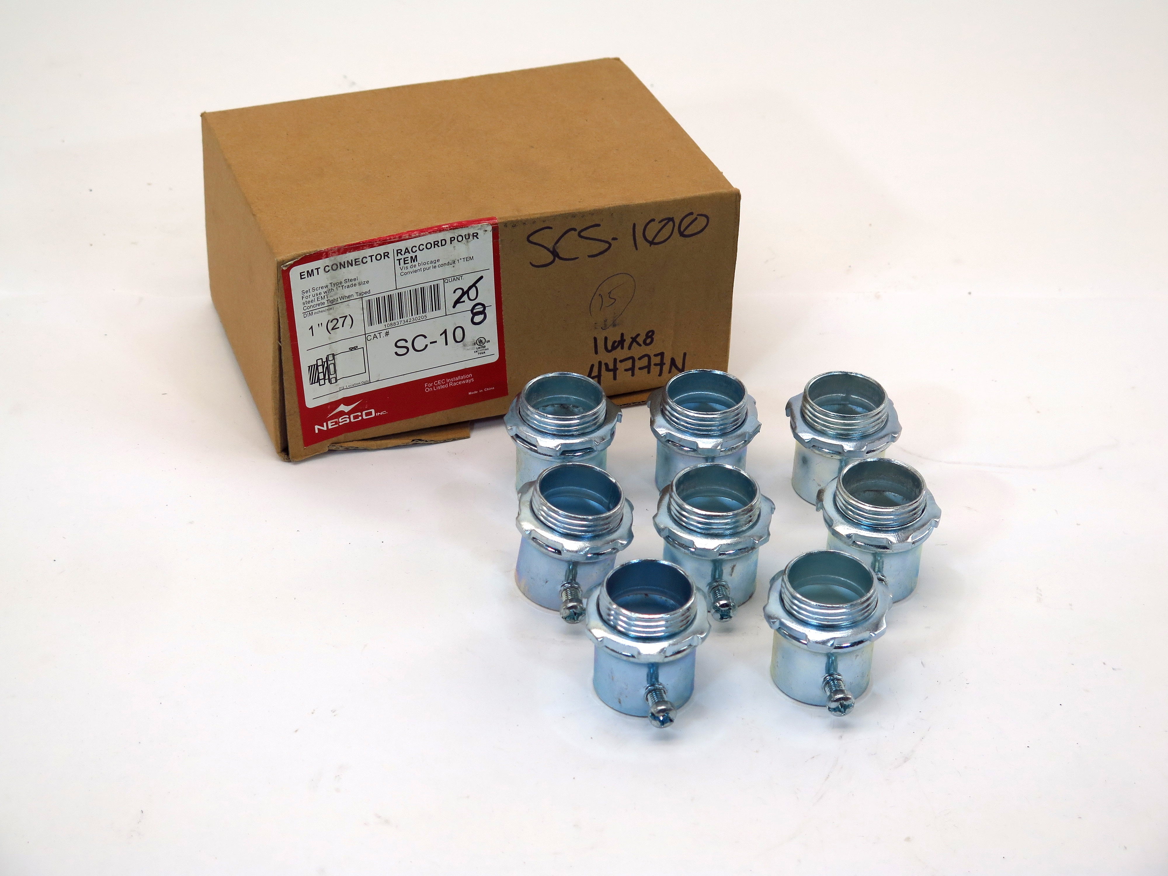 Nesco EMT Electrical Steel Connector 1" SC-10 (Lot of 8) - Advance Operations