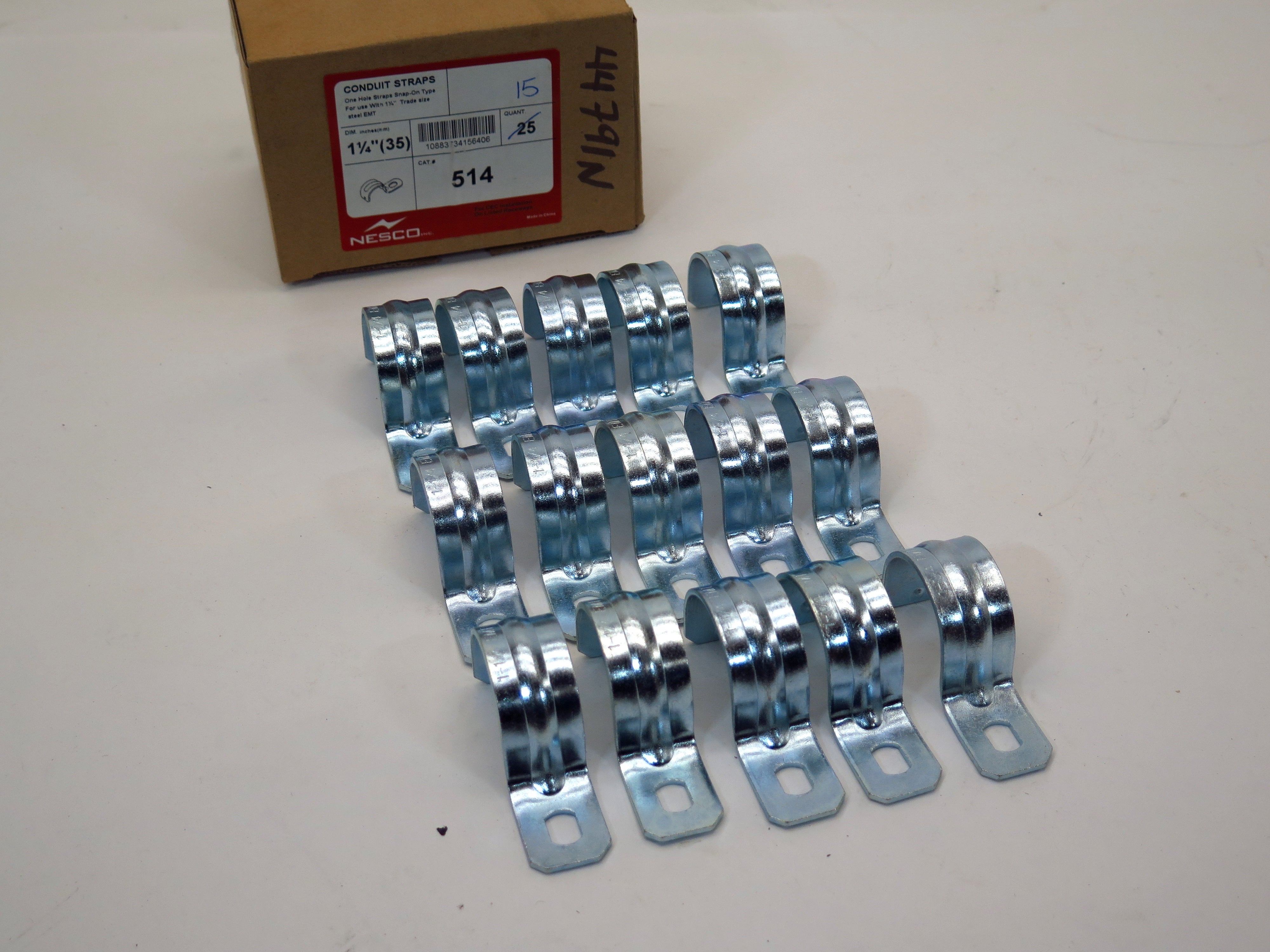 Nesco EMT Steel One Hole Straps 1 1/4" 514 (Lot of 15)) - Advance Operations
