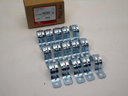 Nesco EMT Steel One Hole Straps 1 1/4" 514 (Lot of 15)) - Advance Operations