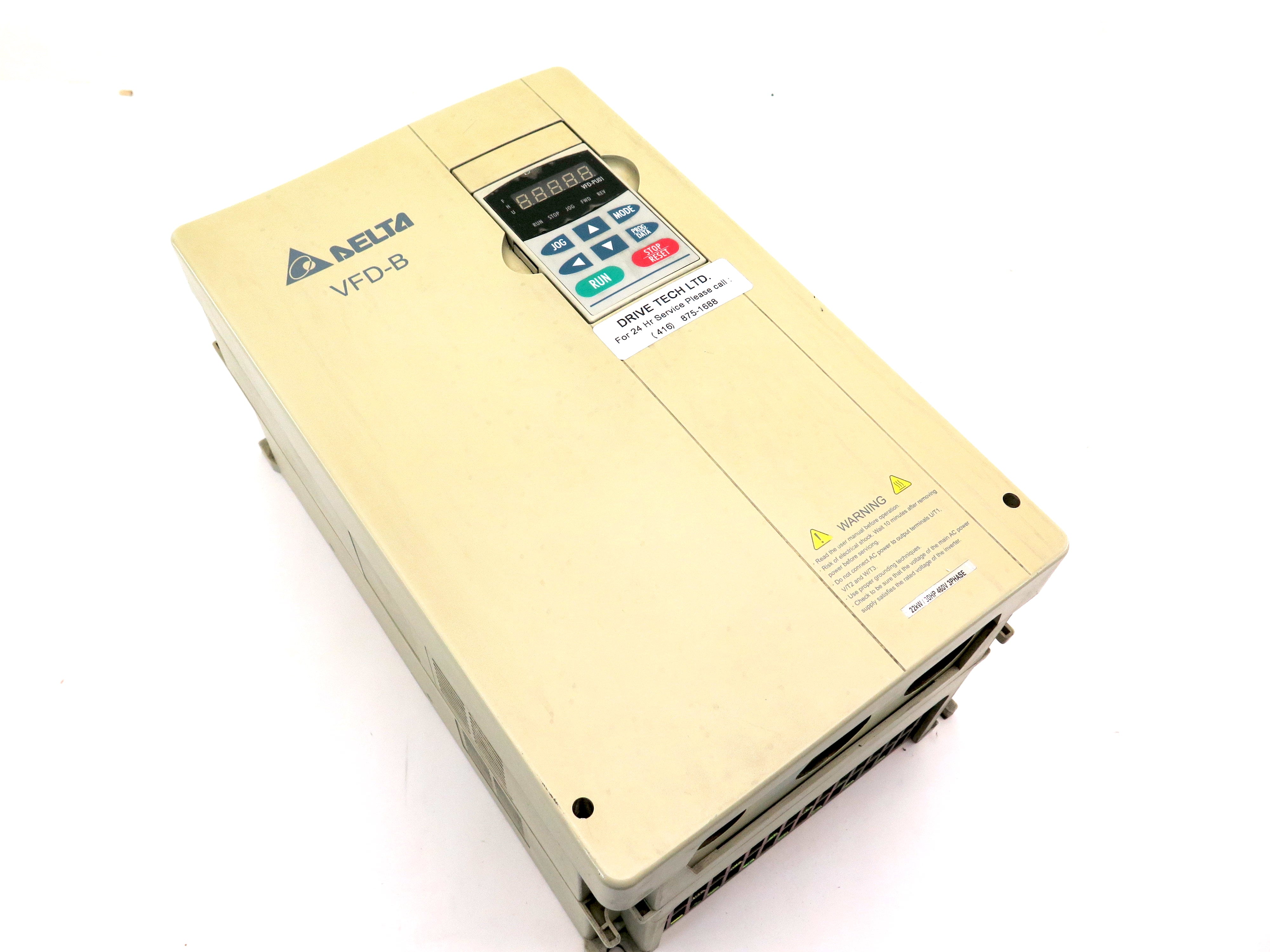 Delta VFD220B43A Inverter Frequency Converter 30HP 380-480V 49A - Advance Operations
