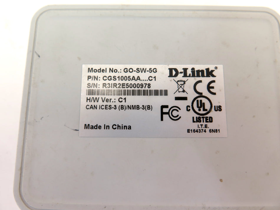 D-Link GO-SW-5G 5 port Gigabit Ethernet Switch NO POWER SUPPLY - Advance Operations