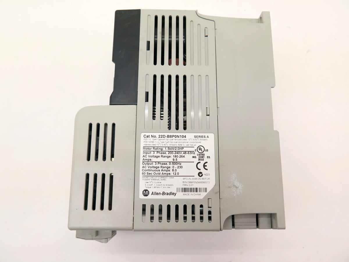 Allen-Bradley 22D-B8P0N104 AC Drive 1.5kW / 2Hp 200-240 V + 315361-A01 Module - Advance Operations