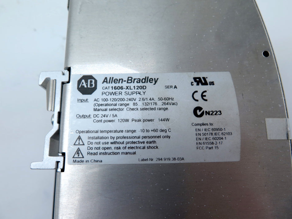 Allen-Bradley 1606-XL120D Power Supply Input : 100-240Vac Output: 24Vdc - Advance Operations