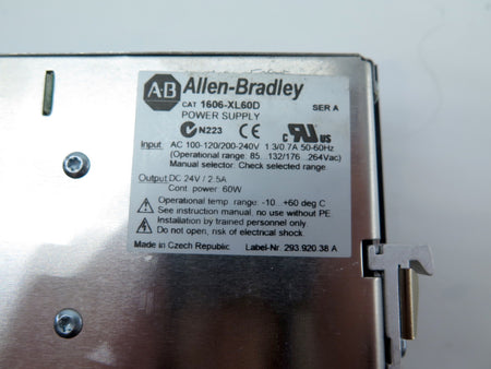 Allen-Bradley 1606-XL60D Power Supply Input : 100-240Vac Ouput : 24Vdc - Advance Operations