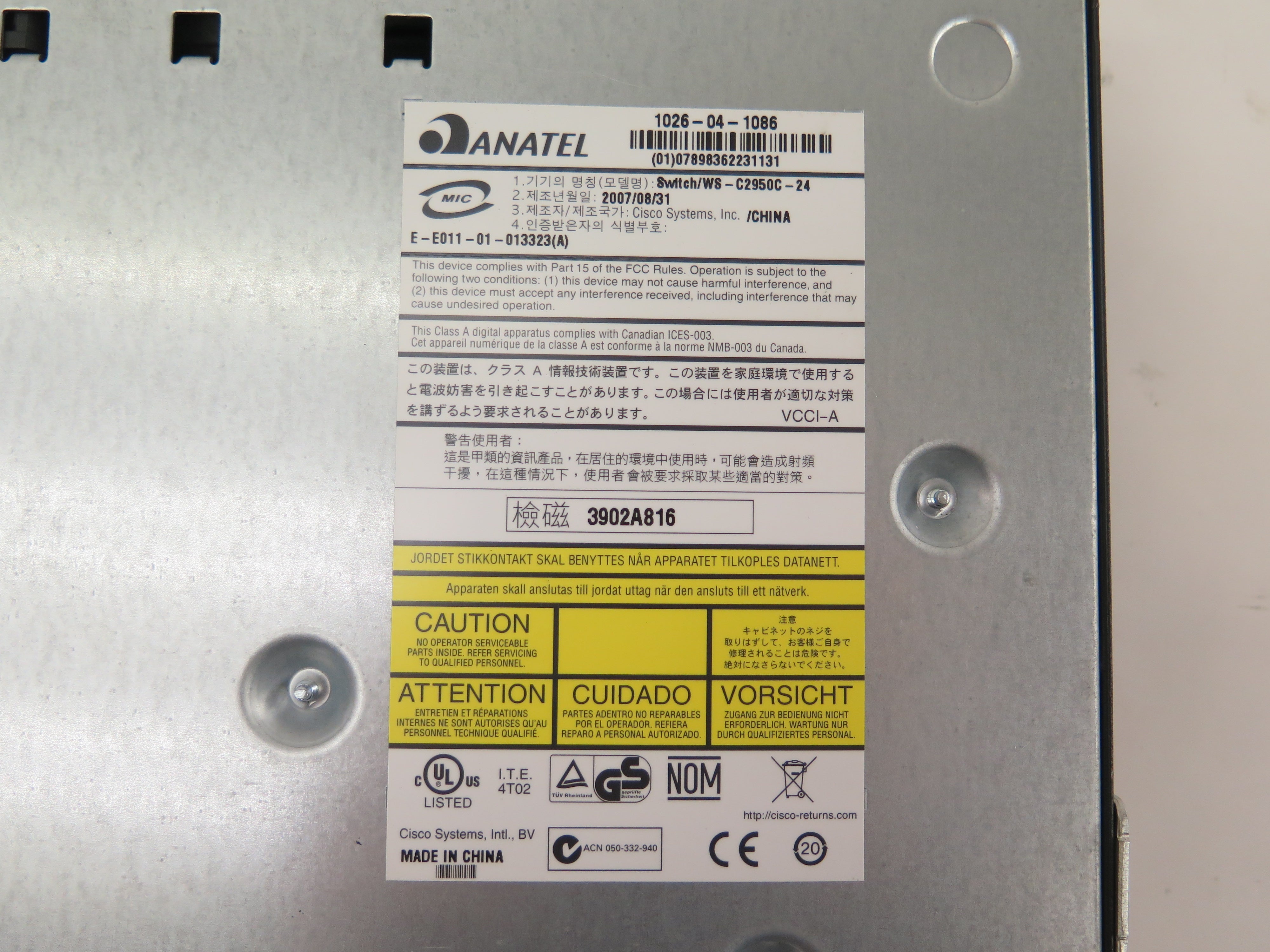 Cisco WS-C2950C-24 Catalyst Switch 24 Port - Advance Operations