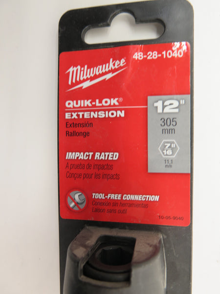 Milwaukee 12" x 7/16" Quik-Lok Entension Impact Rated 305mm 48-28-1040 - Advance Operations