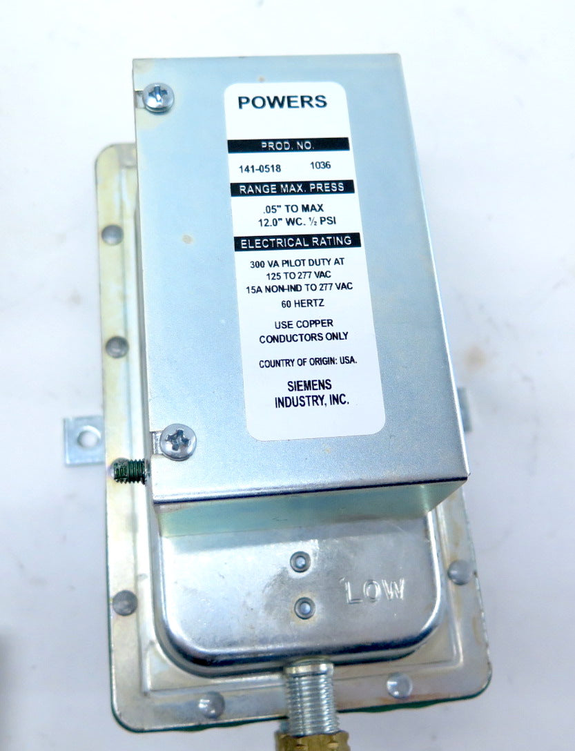 Powers Air / Siemens 141-0518 Flow Switch - Advance Operations