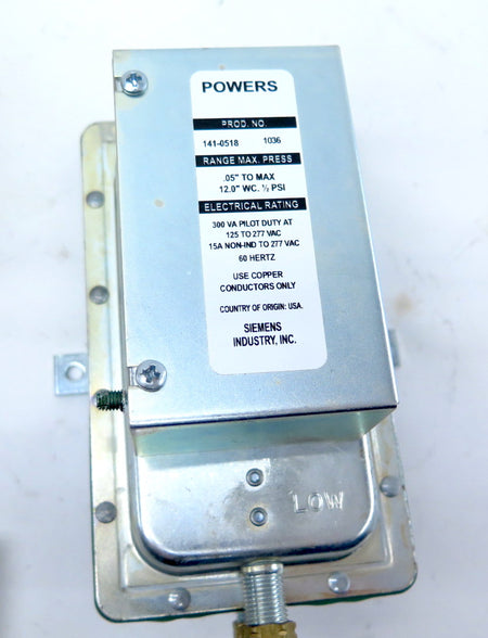 Powers Air / Siemens 141-0518 Flow Switch - Advance Operations