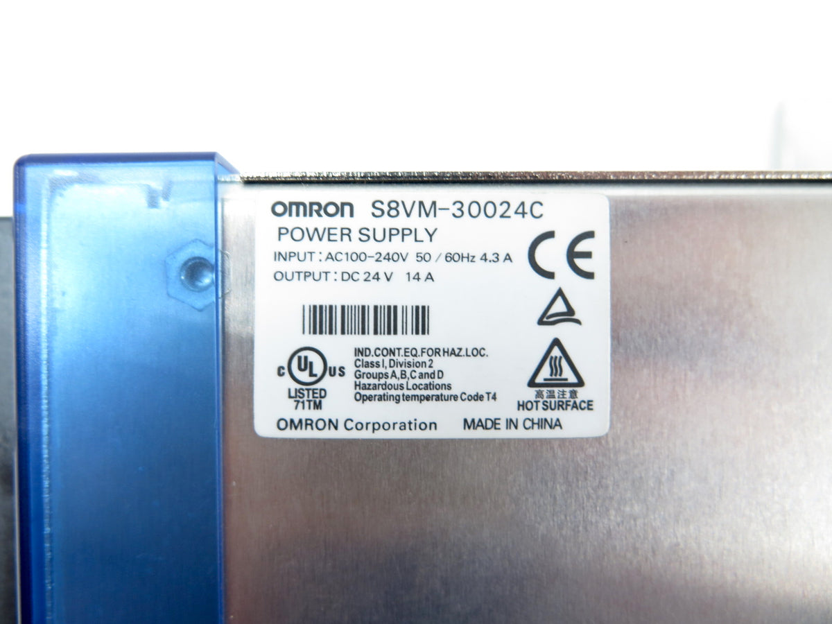 Omron S8VM-30024C Power Supply IN: 100-240Vac 4.3A OUT: 24VDC 14A - Advance Operations