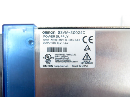 Omron S8VM-30024C Power Supply IN: 100-240Vac 4.3A OUT: 24VDC 14A - Advance Operations