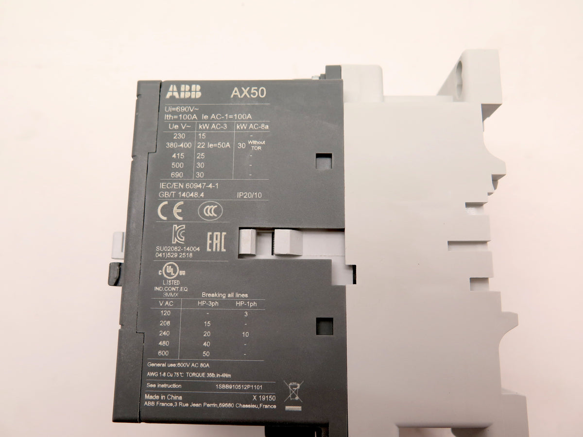ABB AX50-30 Contactor 120-600 3Ph 110/120Vac Coil - Advance Operations