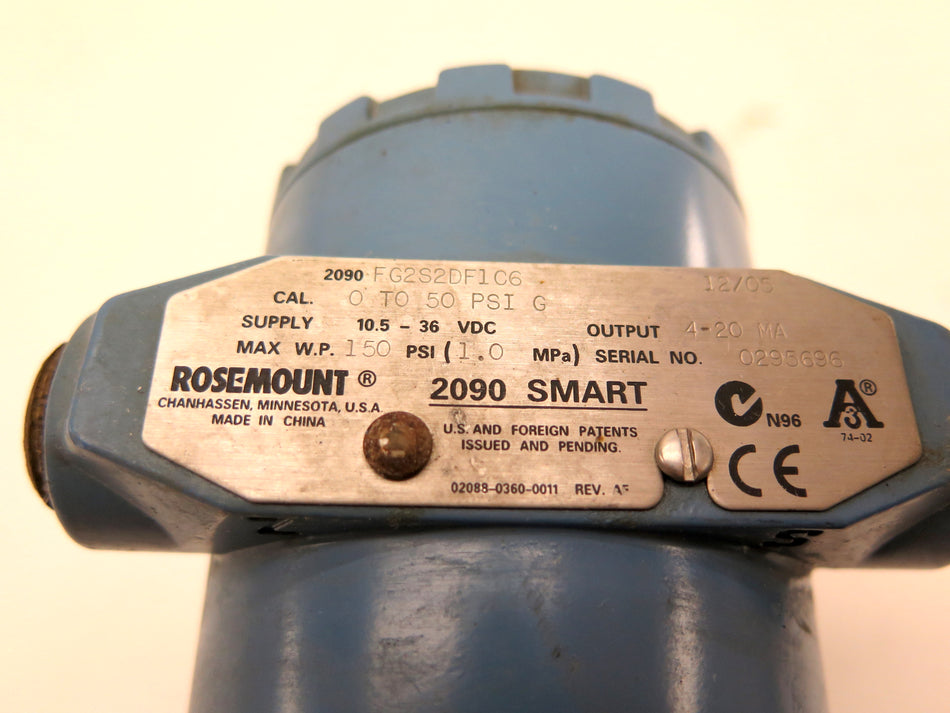 Rosemount 2090 FG2S2DF1C6 Pressure Transmitter & Sensor - Advance Operations