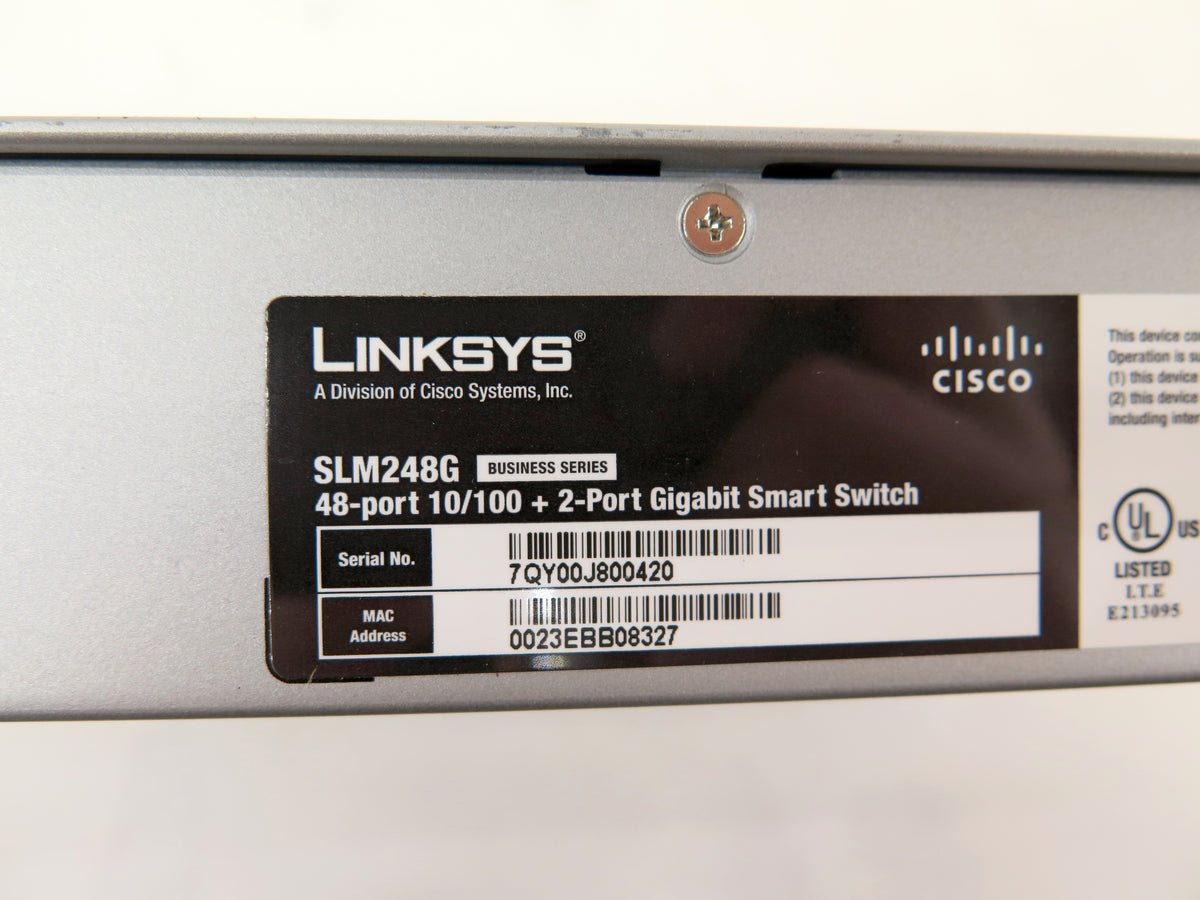 Linksys SLM248G 10/100Mbs 48-Port Smart Ethernet Switch 2x 1 Gb SFP - Advance Operations