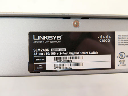 Linksys SLM248G 10/100Mbs 48-Port Smart Ethernet Switch 2x 1 Gb SFP - Advance Operations