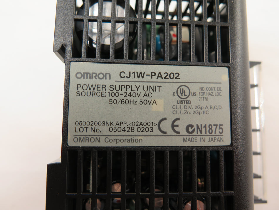 Omron CJ1W-PA202 Power Supply Unit 100-240Vac - Advance Operations