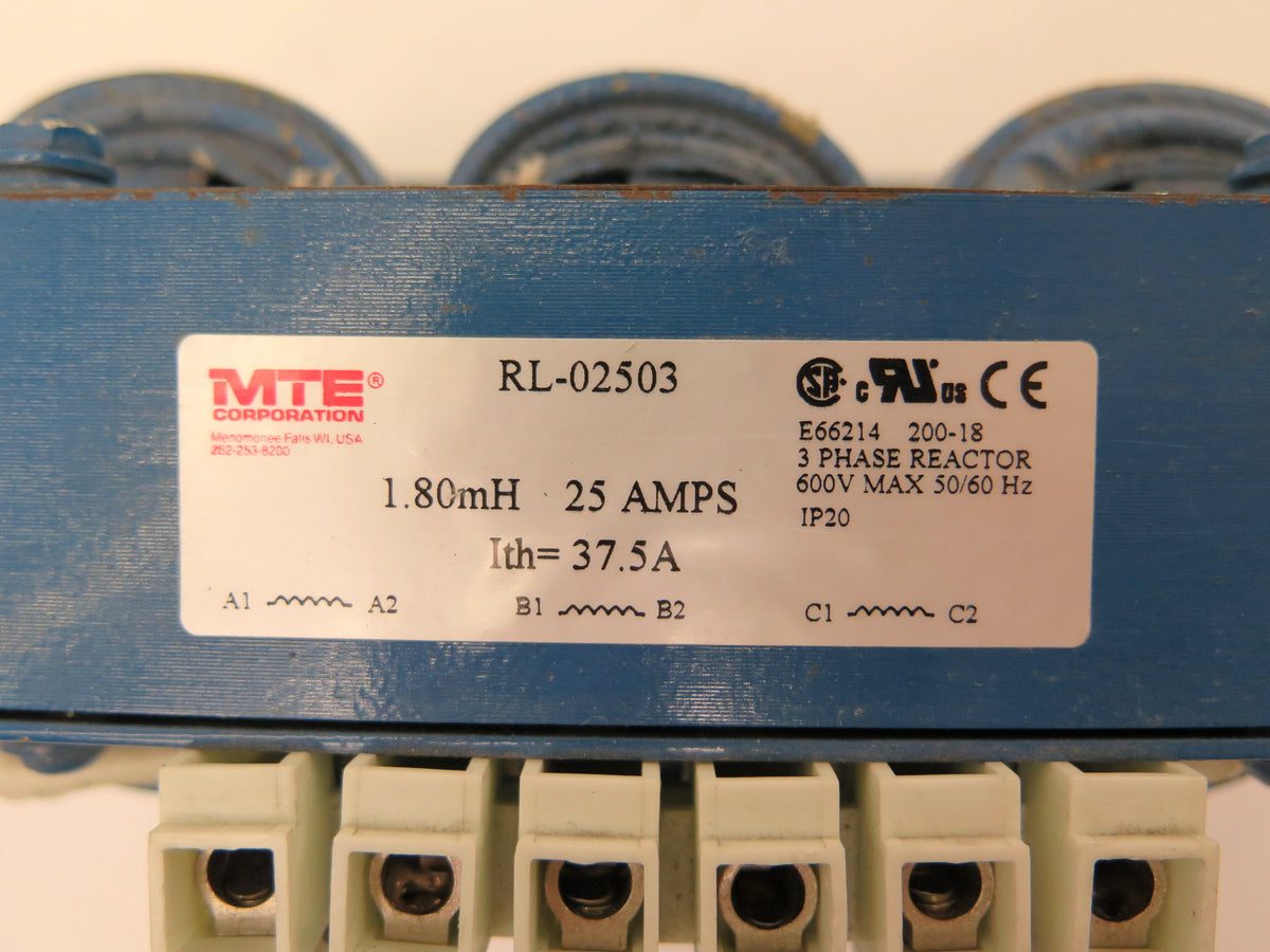 MTE RL-02503 Line Reactor 3 Phase 600Vmax 25A - Advance Operations