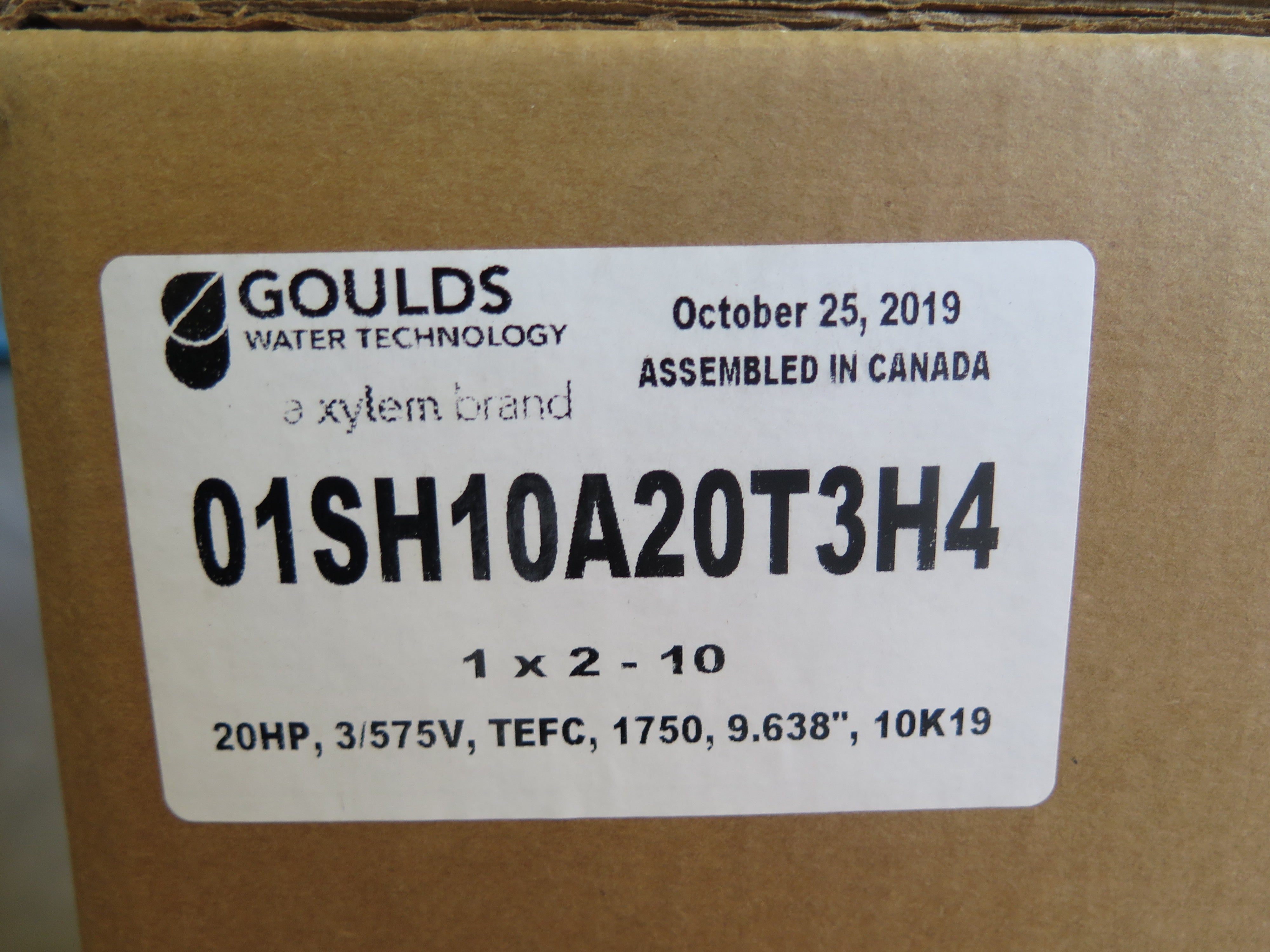 Goulds 01SH10A20T3H4 E-SH END Suction Pump IMP.DIA.:9.638 - Advance Operations