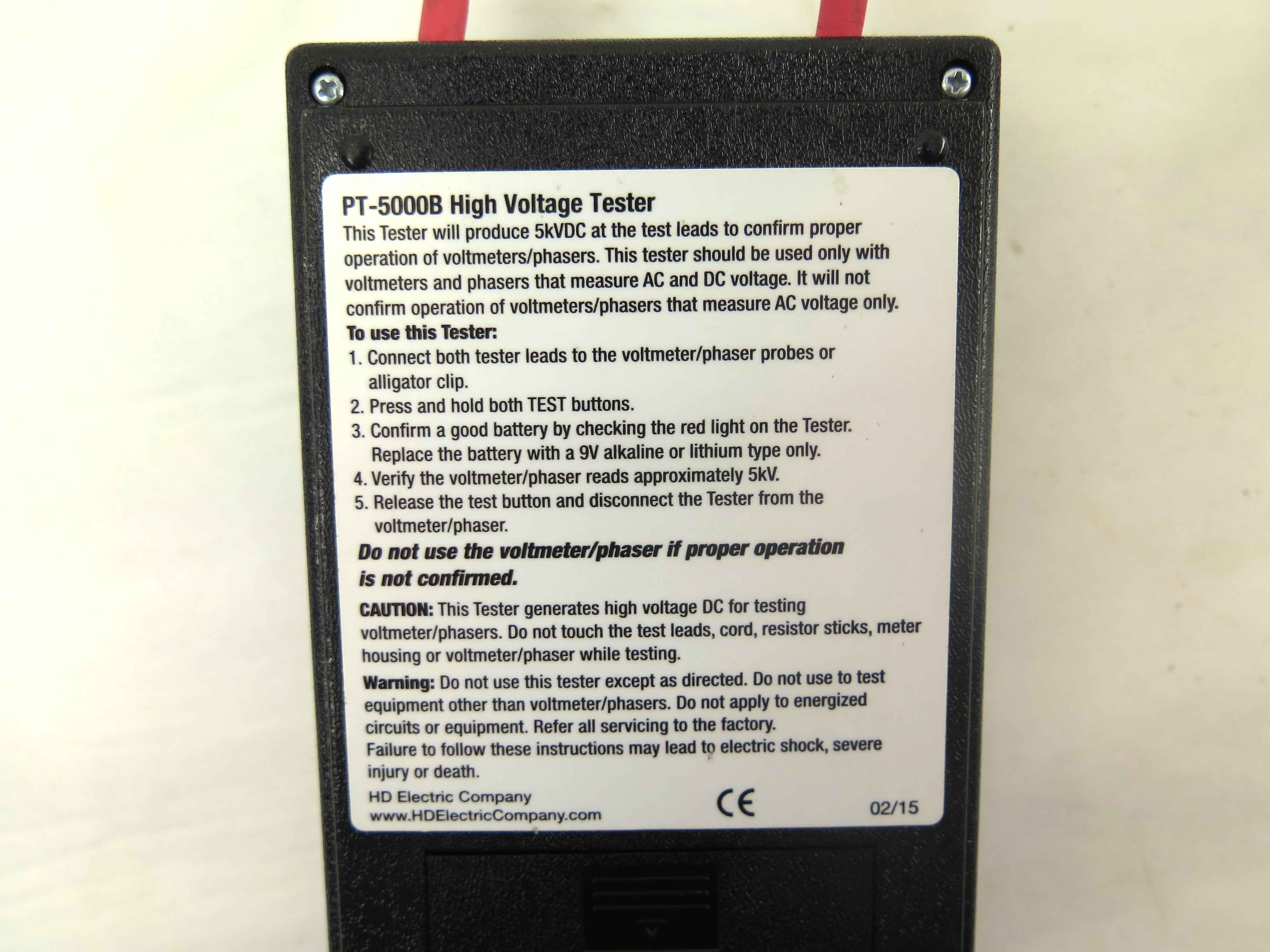 HDE PT-5000B Proof Tester Light No Display 5KVdc - Advance Operations
