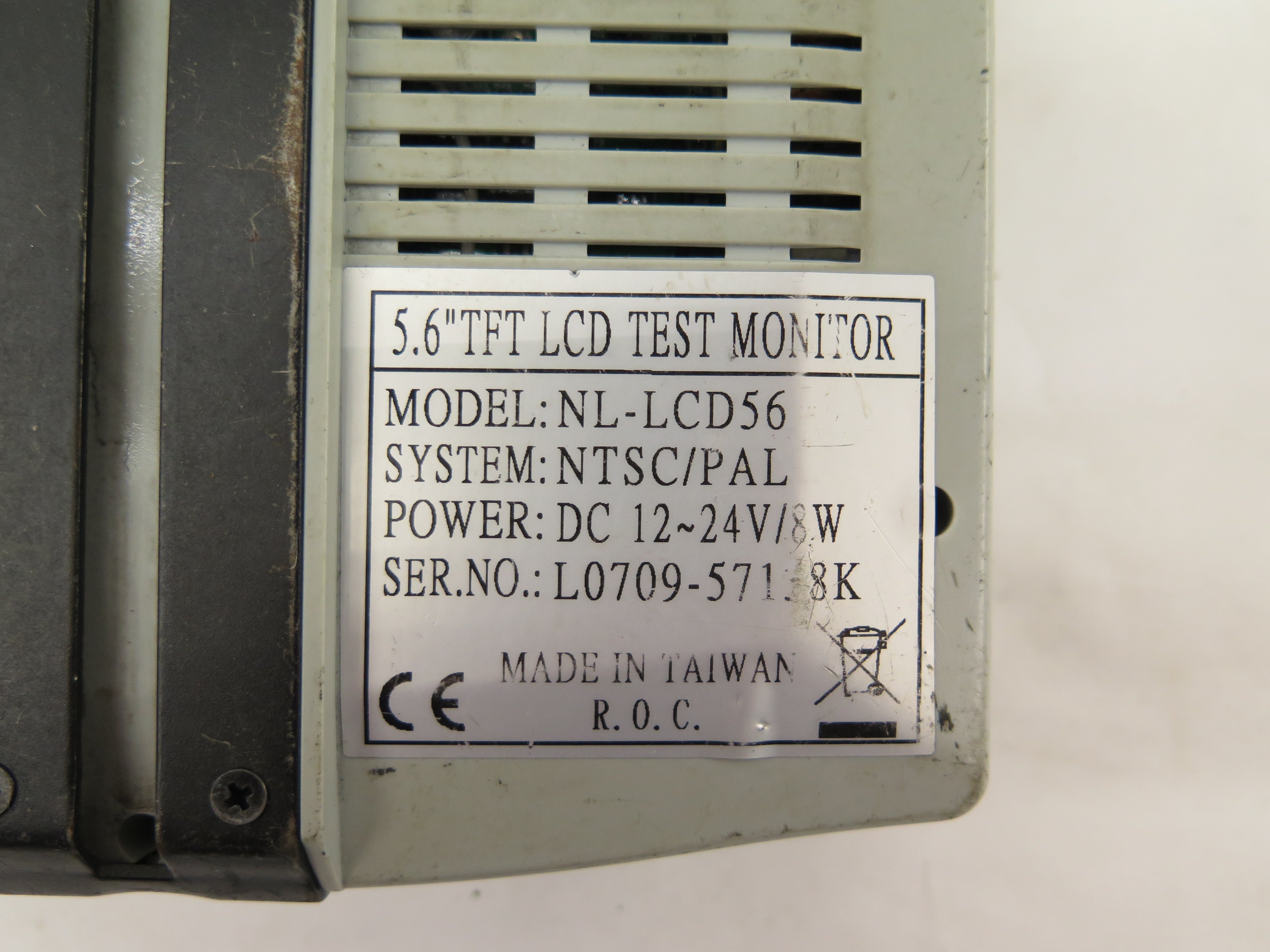 82-8185 5.6" TFT LCD Test Monitor NL-LCD56 NTSC/PAL - Advance Operations