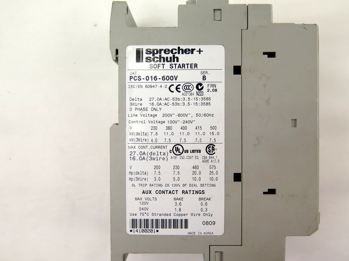 Sprecher + Schuh PCS-016-600V Smart Motor Controller - Advance Operations