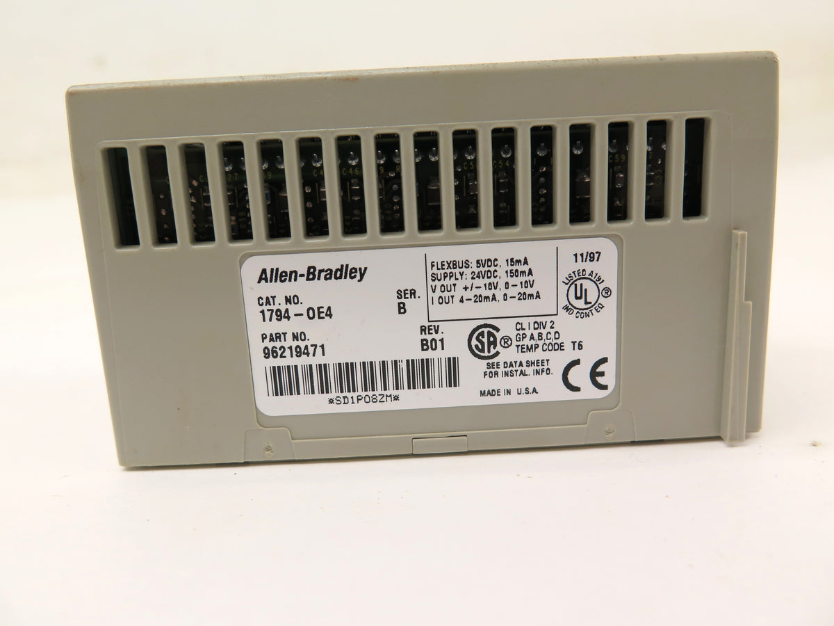 Allen-Bradley 1794-0E4 Ser.B Analog Output Module & Base 1794-TB3 - Advance Operations