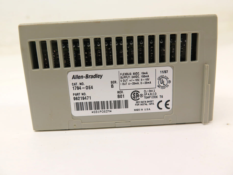 Allen-Bradley 1794-0E4 Ser.B Analog Output Module & Base 1794-TB3 - Advance Operations
