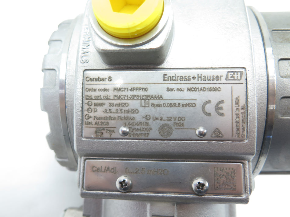 Endress + Hauser PMC71-XP31E3RAA4A Cerebra S Pressure Transmitter - Advance Operations